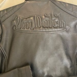 Von Dutch Leather Biker Coat